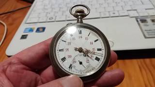 montre gousset ancienne en acier [upl. by Urbannal]