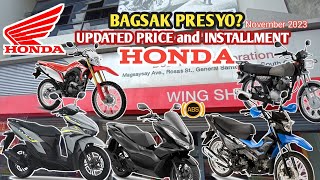 BAGSAK PRESYO NA BA Honda motorcycle  Price and installment update  crisridemotovlog [upl. by Otanod296]