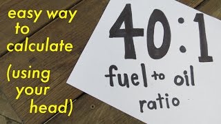 401 Fuel to oil ratio ● easy way to calculate [upl. by Fasta859]