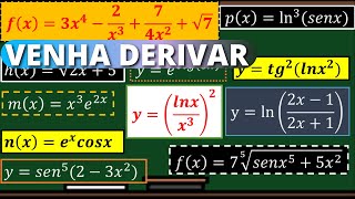 Derivadas Exercícios Resolvidos [upl. by Gagliano]