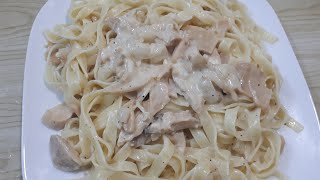 مقرونة بالصوص البيضاء tagliatelles à la sauce blanche [upl. by Mercer942]