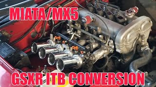 MIATAMX5 GSXR ITB Conversion [upl. by Solohcin]