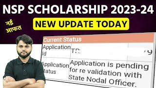 Application is Pending for Revalidation with State Nodal Officer  NSP Scholarship New Update Today [upl. by Alur]