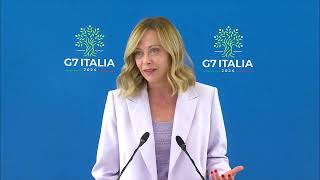 G7 Conferenza stampa del Presidente Giorgia Meloni [upl. by Eleynad]