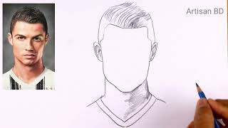 How to Draw Cristiano Ronaldo Sketch Portrait Tutorial cr7 [upl. by Etem]