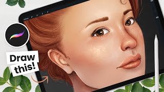 How To Paint A Face Portrait • Procreate Tutorial • Foolproof Method [upl. by Dnaloy]