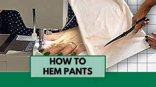 How to Hem Your Pants  Easy Beginner Sewing Hemming Tutorial  Tailor Sallee [upl. by Yarrum]