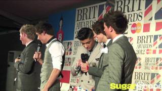 One Direction in the press room at BRIT Awards 2012 [upl. by Ellissa]