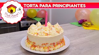 TORTA DE CUMPLEAÑOS económica para principiantes BIZCOCHUELO ESPONJOSO [upl. by Suhploda698]