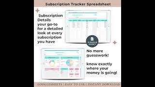 Subscription Tracker Google Sheets Spreadsheet Template Printable Template Budget Membership Stream [upl. by The655]