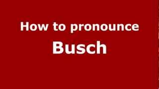 How to Pronounce Busch  PronounceNamescom [upl. by Townie116]