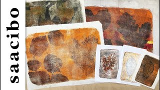 Printing On Fabric With Leaves  Gelli Printing Fun [upl. by Yrkcaz]