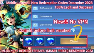 Mobile Legends Redeem Codes December 10 2023  MLBB Redeem Codes Terbaru Desember 2023 [upl. by Adhern]