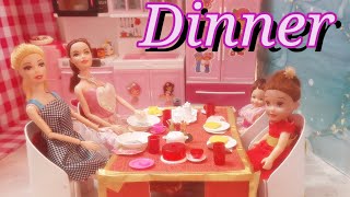 Enjoying Dinner with friends❤  Doll story  Playing with dolls [upl. by Marketa116]