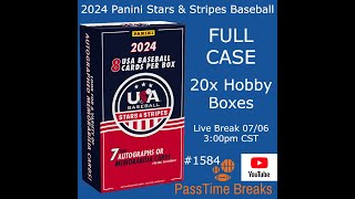 0706  2024 STARS AND STRIPES BASEBALL  1x Case 20x Hobby Box 1584 LIVE BREAK [upl. by Sadnac]