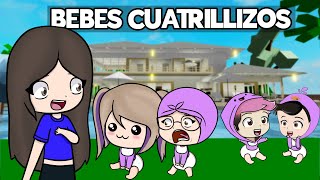 Melina Adopta Bebes Cuatrillizos en Brookhaven Roblox [upl. by Yruj709]