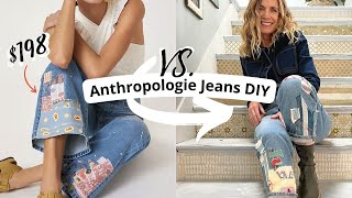 DIY Your Own Anthropologie Jeans NO SEW [upl. by Richman]