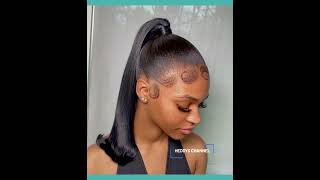 attempting a sleek ponytail on short type 4 natural hair 🥲 [upl. by Volkan]