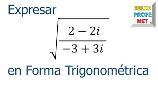 NÚMEROS COMPLEJOS EN FORMA TRIGONOMÉTRICA  Ejercicio 1 [upl. by Latashia]