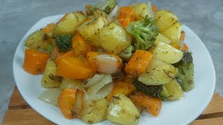 Its so delicious that I make it almost every day Roasted Vegetables Recipe Happycall Double Pan [upl. by Salchunas178]