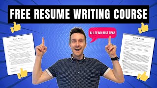 FREE Resume Writing Course Resume Writing Help Full Tutorial with Templates Tips Examples [upl. by Nivak]