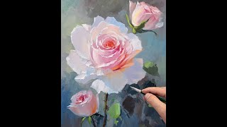 Rose oil painting Vugar Mamedov [upl. by Eugnimod107]