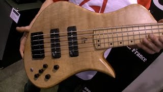 Aquilina Shelby 5 String Bass at NAMM 2016  MikesGigTV [upl. by Oina395]