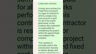 Lumpsum contract [upl. by Ronnica]