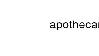 How to pronounce apothecaries [upl. by Yragerg]