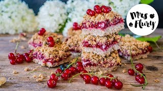 Gesunde Johannisbeeren Streusel Schnitten vegan  ohne Zucker [upl. by Gerard701]