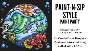 Posca Paint Party With Drew Brophy  ReCreate Drews First Ever Posca Painting WHYLAND [upl. by Eenhat]