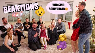 REAKTIONEN auf unsere Schwangerschaft 🤰😍 Familie amp Freunde reagieren dass wir SCHWANGER sind 👶🥳 [upl. by Wolfie373]