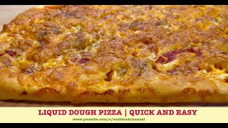 Liquid Dough Pizza  Vegetarian Pizza Quick and Easy  Pourable Pizzah [upl. by Hareehahs571]