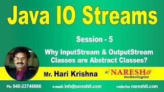 IO Streams  Session 5  Why InputStream amp OutputStream Classes are Abstract Classes  Hari Krishna [upl. by Ecirehs]