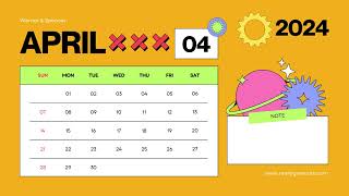 April Calendar 2024  april calendar printable  printable april calendar 📅 Calendar 365 📅 [upl. by Parnell]