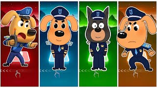 Sheriff Labrador 🆚 Police Officer 🆚 Blue Labrador All Team 🎶 Tiles Hop EDM Rush [upl. by Ned]