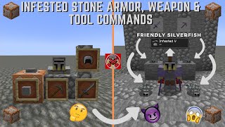 Command Block Tutorial 235 Infested Stone Armor Weapon amp Tool Commands in Minecraft 121 [upl. by Kariotta]