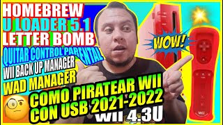 ✅¿Como PIRATEAR☠WII con USB🤔20212022❓✔HOMEBREW👍WAD MANAGER 17 WII👌WII BACKUP MANAGER🙀en wii roja❗ [upl. by Ching]