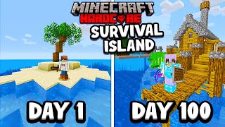 I Survived 100 Days on a SURVIVAL ISLAND in Minecraft Hardcore [upl. by Asli49]