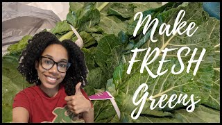 How to Cut Clean and Cook Fresh Greens [upl. by Yemorej]