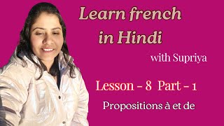 FRENCH preposition à￼ amp de  explained in HINDI [upl. by Aubree]