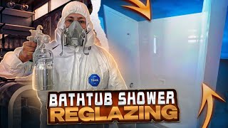 DIY Reglazing and Spraying a Bathtub amp Shower  How to Use HVLP Spray Process for a Beautiful Finish [upl. by Jacobsohn]