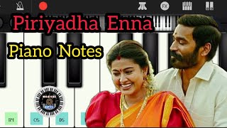 Piriyadha Enna  Easy Piano Notes  Pattas  Dhanush  Sneha  Vivek Mervin [upl. by Tyoh650]