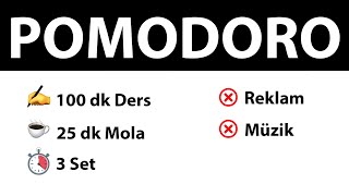 Pomodoro Tekniği  100 dk Ders 25 dk Mola 3 Set  Reklamsız  Müziksiz [upl. by Nnyliak]