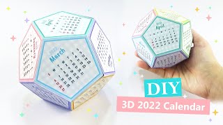 DIY 2022 Calendar  3D Paper Desk Calendar  Free Printable Papercraft [upl. by Auqkinahs]