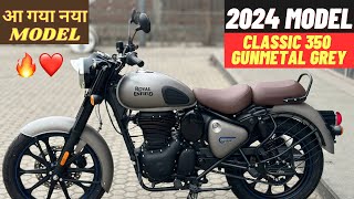 2024 Royal Enfield Classic 350 Dark Gunmetal Grey Review In Hindi  NEW UPDATES  PRICE  OFFERS [upl. by Hadley600]