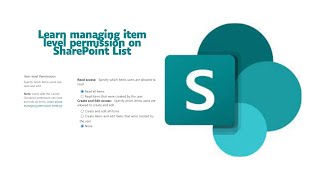 How to manage Item Level Permission on SharePoin List [upl. by Norrehs]