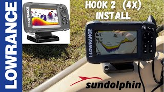 Lowrance Hook2 4x Fish Finder Install perfect for kayaks and Jon boats [upl. by Adok]