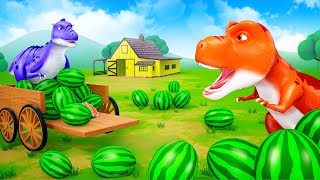 Watermelon Robbery in Jurassic World  Allosaurus Stealing all Watermelons  Dinosaur Comedy Cartoon [upl. by Marron]