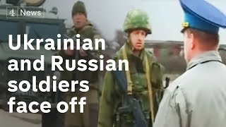 Ukrainian and Russian soldiers face off at Belbek  Channel 4 News [upl. by Holleran183]